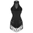 thumbnail image 3 of Miaeowve Women Tassel Latin Dance Dress Sequins Fringed Leotard Cha-Cha Samba Ballroom Costume Black S, 3 of 7