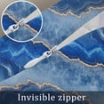 thumbnail image 5 of Blue Marble Throw Pillow Covers, Soft Pillowcases with Invisible Zipper, Modern Luxury Granite Surface Motif Sketch Decorative Square Pillow Cushion Covers for Living Room Couch Sofa Bed 24x24 Inches, 5 of 8