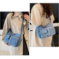 thumbnail image 4 of Sunyuer Washed Denim Crossbody Bag for Women, Large Capacity Multi Pocket Casual Shoulder Handbag, Vintage Adjustable Strap Messenger Purse, Trendy Daily Hobo Bag, 4 of 7