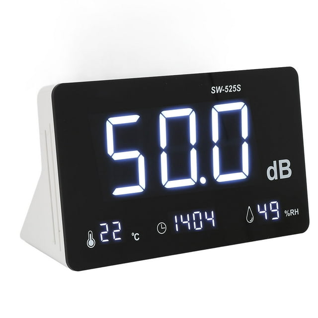 Medidor De Decibeles, Pantalla De Tiempo Lector De Nivel De Sonido Alarma Visual Audible 4 En 1 Para Estudio De Trabajo