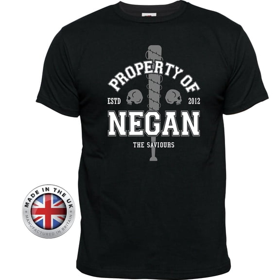 Walking Dead t shirt"PROPERY OF NEGAN" Saviours black T-Shirt Unisex ladies fit