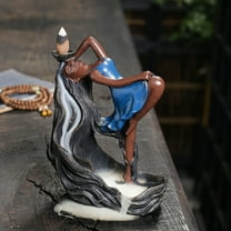 1pc Handmade Resin Yoga Girl Backflow Incense Burner - Exquisite Home Decor for A Relaxing Ambiance (Without Incense)