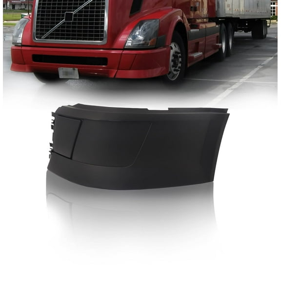 TORQUE Left Corner Bumper (without Fog Light Hole) Replacement for 2004-2015 Volvo VNL Semi Trucks Driver Left Side LHD (TR058-L)