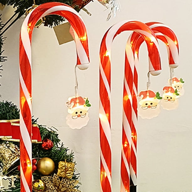 Candy Cane Light Wdftyju lámpara solar de césped con 8 modos decoración navideña hasta 12 Papá Noel