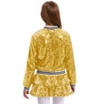 thumbnail image 2 of vastwit Kids Girls Hip Hop Jazz Latin Dance Outfit Sequin Sparkle Jacket with Tiered Mini Skirt Set Dancewear Gold 12, 2 of 7