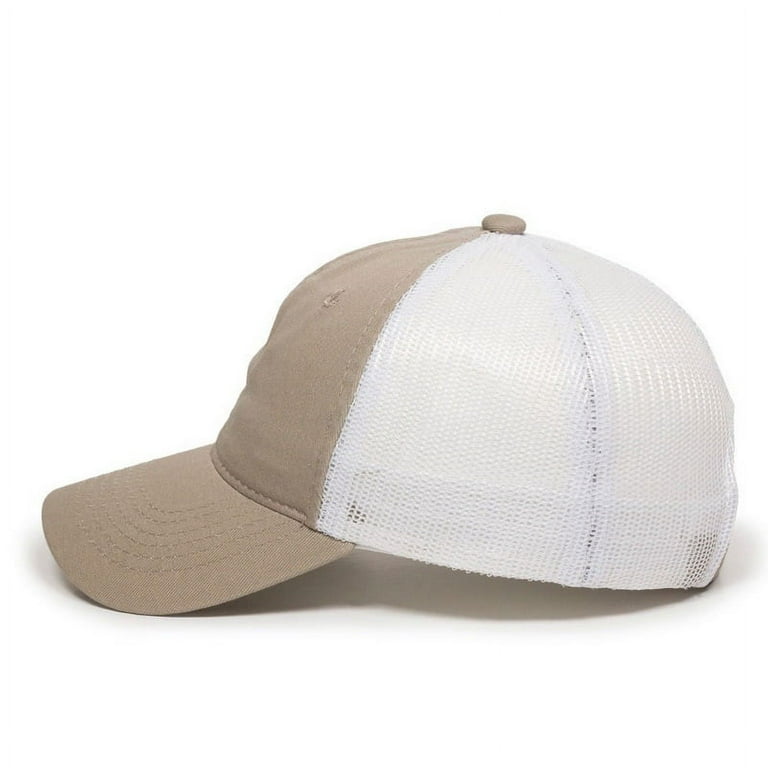 Outdoor Cap FWT-130 Heavy Garment Washed, Mesh Back-Khaki/white-Youth