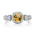 thumbnail image 4 of Gem Stone King 925 Sterling Silver Yellow Citrine Engagement Ring for Women (1.02 Cttw, Gemstone Birthstone, Available in Size 5,6,7,8,9), 4 of 6
