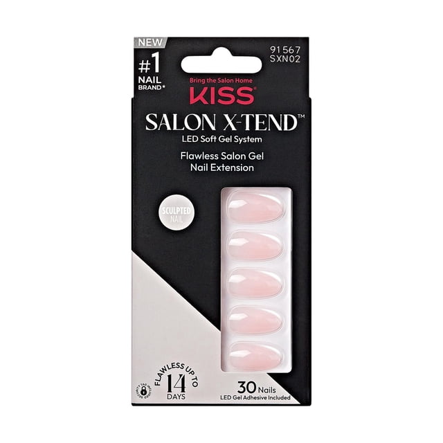 KISS Salon X-tend LED Soft Gel System, Gloria, Medium Almond