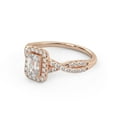 thumbnail image 3 of AFFY Twisted Infinity Halo Solitaire Engagement Rings for Women, 1.00 Carat (ctw) Emerald And Round Lab Grown Diamond Ring In 14K Rose Gold Over 925 Sterling Silver F-G-H, SI Quality Size-7, 3 of 6