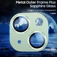 thumbnail image 4 of Compatible with iPhone 15 / iPhone 15 Plus Camera Lens Protector, [Not Easy to Break][Strong Adsorption][Case-Friendly] Metal Tempered Glass Rear Camera Screen Cover - Green, 4 of 5