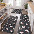 thumbnail image 2 of Black Christmas Snowman Pattern Kitchen Rugs Sets Of 3,Kitchen Runner Rugs Non Skid Washable,Decorative Kitchen Floor Mats for Kitchen,Sink,Laundry,17"x30"+ 17"x47" + 17"x59", 2 of 6