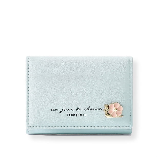 Sonducket Cartera plegable para mujer, monedero de cuero, bolso de tarjeta de Color sólido, aniversario de bolsillo Carteras Azul Sonducket AP010130-03B