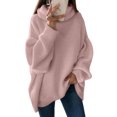 thumbnail image 1 of Innerwin Chandail à Manches Longues pour Femmes Col Roulé Tricoté Rose 3TG, 1 of 2