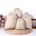 thumbnail image 4 of pitrice Cotton Linen Storage Bag Reusable Rectangular Solid Color Jewelry Underwear Cosmetic Household Drawstring Pouch Pocket 30x40cm 17x23cm, 4 of 6