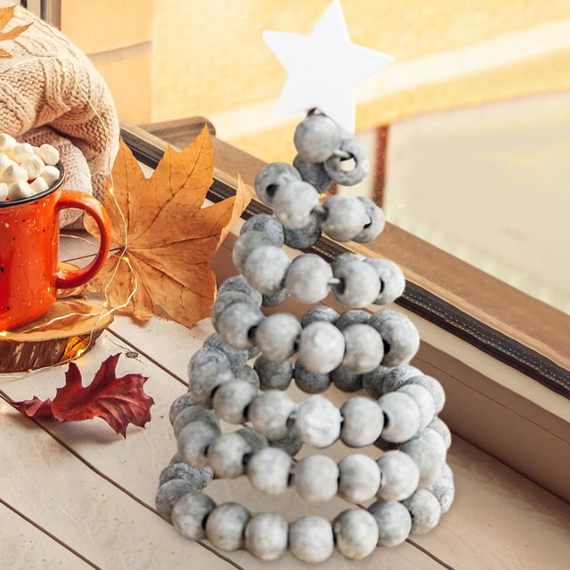 Decoración de escritorio BLESIY Mini Árbol de Navidad de mesa de madera Gris
