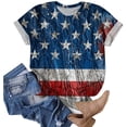 thumbnail image 7 of Yindaity Womens Patriotic Shirt American Flag Patriotic T-Shirt Women 4th of July Gift Shirt USA Flag Stars Stripes Graphic Short Sleeve Casual Tops(Dark Blue,S), 7 of 7