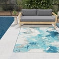 thumbnail image 2 of Unique Loom Outdoor Modern Collection Area Rug - Rip (7' 10" Square Blue and Ivory/Green), 2 of 8