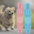thumbnail image 6 of Walbest Dog Toys Puppy Teething Toy Dog Rubber Chew Toy Flexible Pet Toothbrush Pick Up Sticks Toy for Small Medium Dogs Puppies Teeth Cleaning and Relieving Itching (Pink), 6 of 7