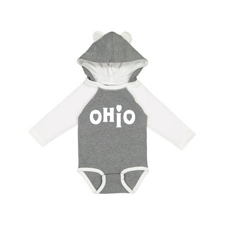 

Inktastic Ohio Hearts White Text Gift Baby Boy or Baby Girl Long Sleeve Bodysuit