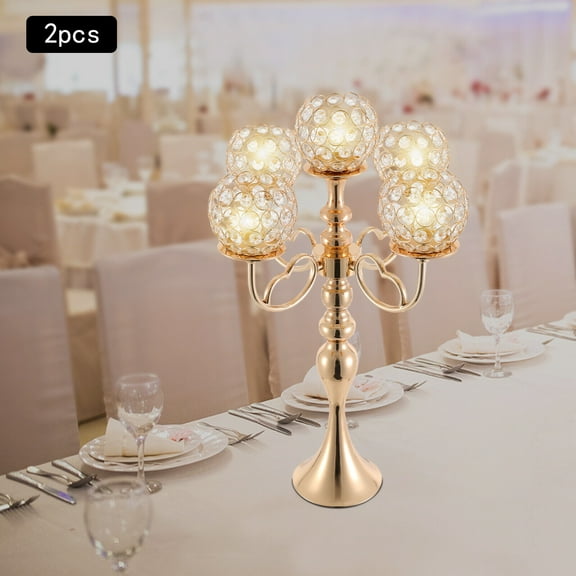 5 Arms Candle Holder, Tabletop Candle Holder, Gold Candle Holder