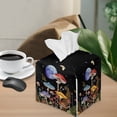 thumbnail image 4 of Renewold Aesthetic Mushroom Butterfly Tissue Box Holder PU Leather Square Paper Box Cover with Bottom Belt for Home Decor Farmhouse Kitchen Bathroom Decor, 4 of 5