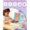thumbnail image 2 of Magnetic Puzzle Face Dress Up,Contains 6 Pattern Cards, 8 Water-Based Pens And A Drawing Board, Allowing You To Create As Much As You Like Reusable Double-Sided Educational Toy, 2 of 7