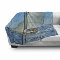 thumbnail image 3 of Nautical Soft Flannel Fleece Blanket, Sailboat on the Sea Regatta Race Yacht and Windy Weather Competition Theme, Cozy Plush for Indoor and Outdoor Use, 60" x 80", Blue White Brown, by Ambesonne, 3 of 6