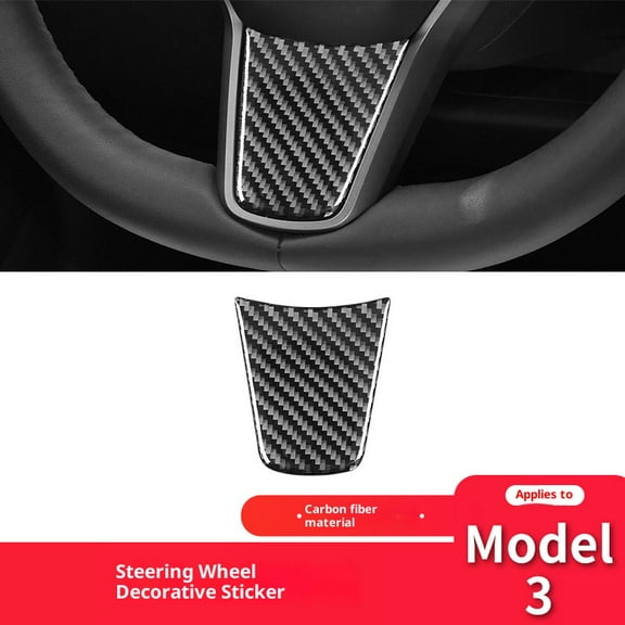 Premium Carbon Fiber Steering Wheel Cover for Tesla Model 3 - Real Carbon Fiber, Custom Interior Upgrade, Perfect for Car Enthusiasts and Stylish Drivers