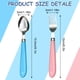 thumbnail image 2 of Juego de cubiertos de acero inoxidable, juego completo de 4 piezas con diseño ergonómico, mangos azules y rosados de fácil agarre para utensilios de tamaño infantil, acero inoxidable seguro para uso, 2 of 7