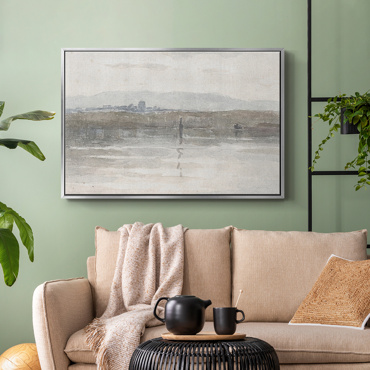 Vintage Landscape-CCCXL By Wexford Home Framed in Silver Wood Gallery Wrapped Canvas 17 in. x 25 in.