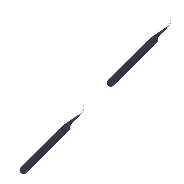 Vogacara Pinzas para uñas de acero inoxidable, cabeza angular antiestática, herramientas adhesivas para manicura, mango antideslizante, suministros para Type2 NO2 Vogacara CBP221321