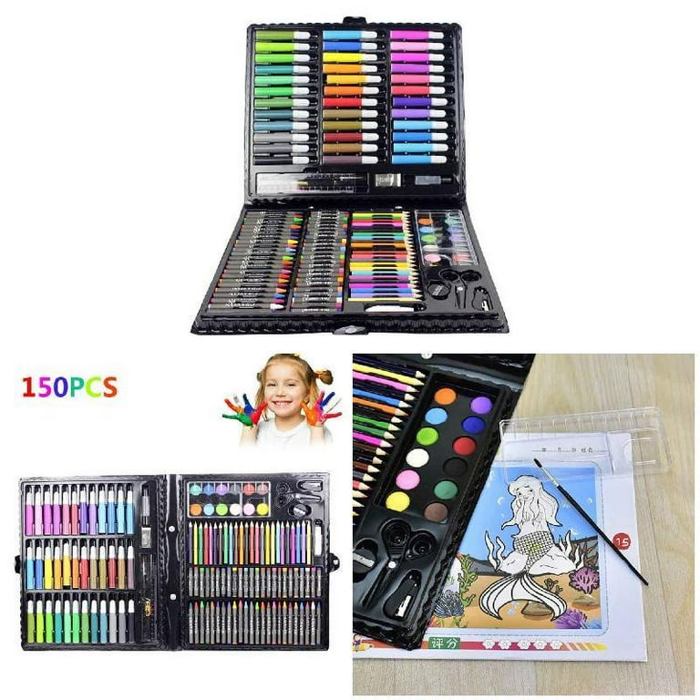 150 Pzs/Set Kit De Herramientas De Dibujo Con Caja Pincel Pintura Arte  Marcador Color Agua Bolígrafo Crayon Niños Regalo