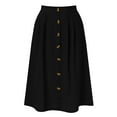 thumbnail image 3 of YDFCWXW Womens Skirts Casual Front Button A-Line High Waisted Midi Skirt with Pockets (Black, M), 3 of 3