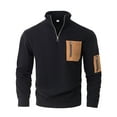 thumbnail image 3 of Men's Quarter Zip Polar Shirts Workout Fleece Lined Long Sleeve Pullover Zip Pockets Sweatshirts Casual Thermal Tops, 3 of 7