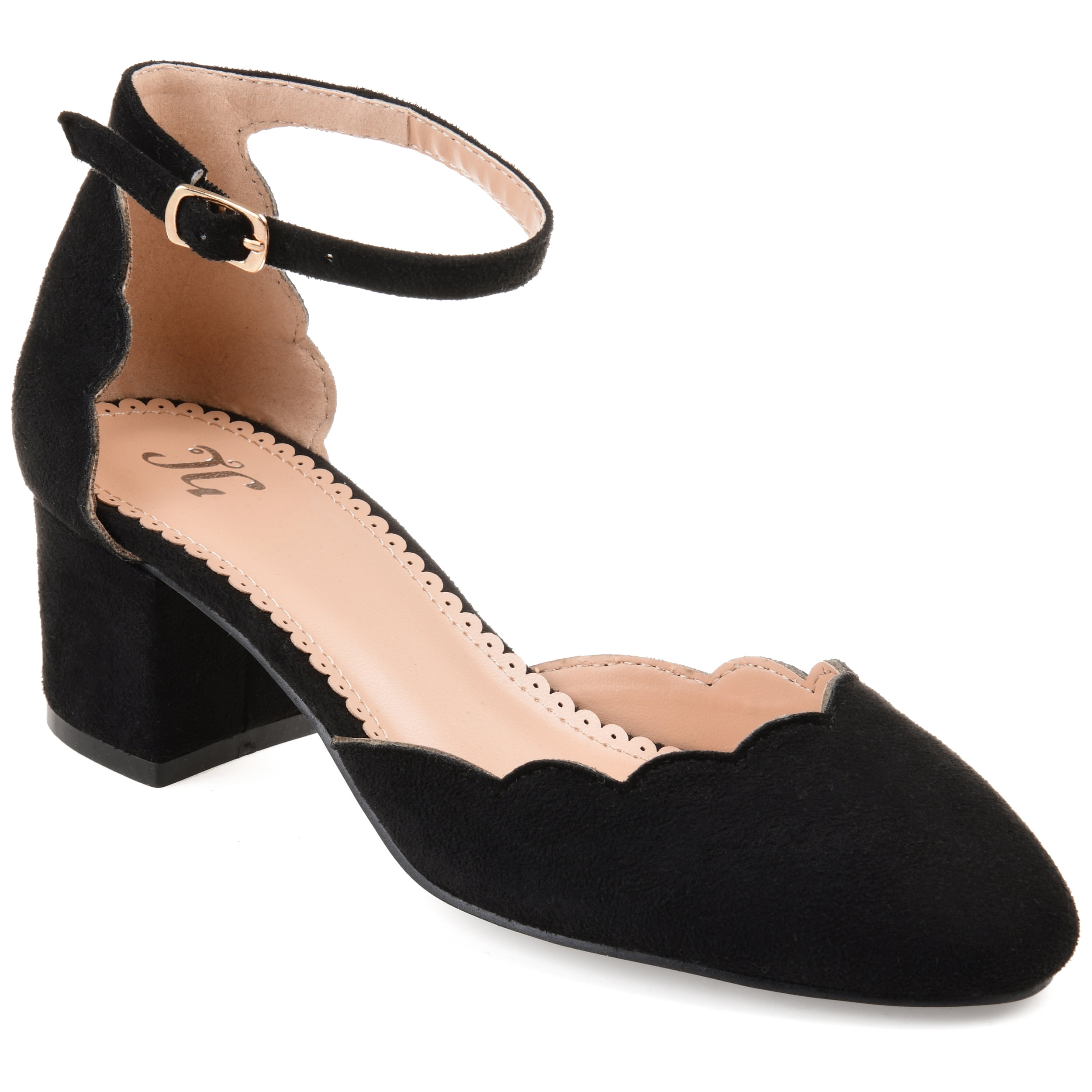 Black Heel Closed Toe With Ankle Straps