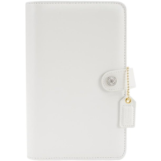 Color Crush A5 Faux Leather 6ring Planner Binder 7.5"x10"white