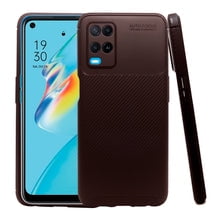 Funda de Silicon Uso Rudo Atti Rugged Carbon Oppo A54 Cafe 1pz Mas Mica 9D