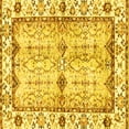 thumbnail image 1 of Ahgly Company Machine Washable Indoor Square Abstract Yellow Modern Area Rugs, 3' Square, 1 of 4