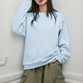 thumbnail image 2 of VISALY Pullover Crewneck Sweatshirt Tunic Sweatshirt Oversized Sweatshirts Hoodies Crewneck Sweaters Casual Tops Comfy Fall 2025 Casual Sweaters Winter Sweatshirts Fashion Sweatshirt Light Blue 4Xl, 2 of 9