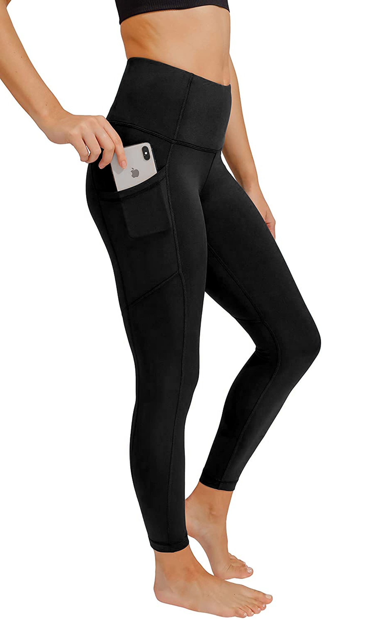Eedor High Waist Yoga Pants with Pockets Tummy Control Full-Length Workout Leggings for Women