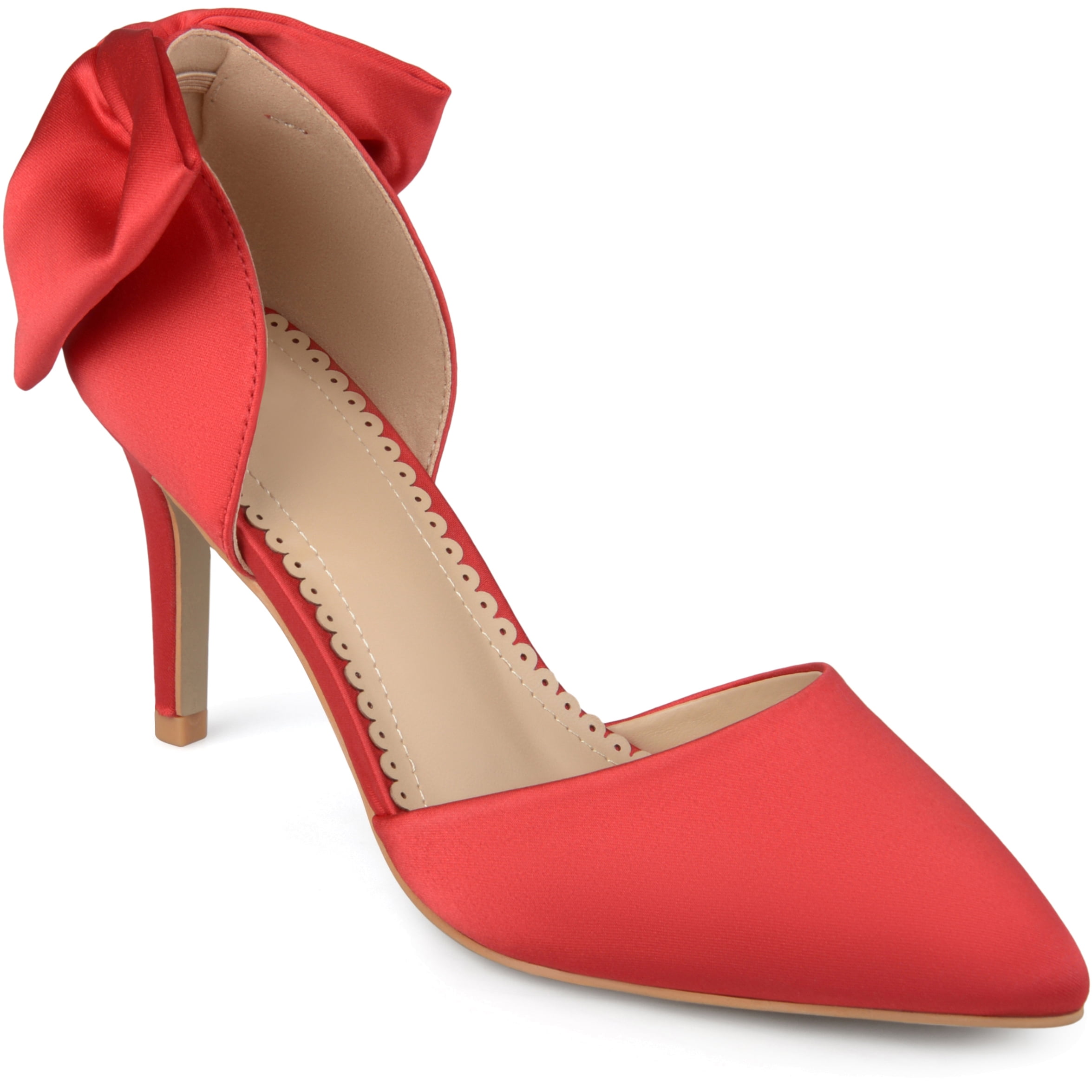 Women's Satin D'orsay Pointed Toe Bow Pumps - Walmart.com