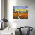 thumbnail image 3 of JEUXUS Vintage Oil Painting Poster Hand Painted Italian Tuscany Red Poppy Fields Oil Painting on Canvas Wal Canvas Painting Posters And Prints Wall Art Picture for Living Room Bedroom Decor 20x16in, 3 of 4