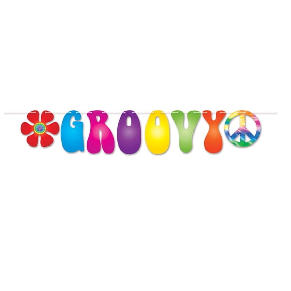 12 Counts Multi Color Groovy 60's Streamer 5'