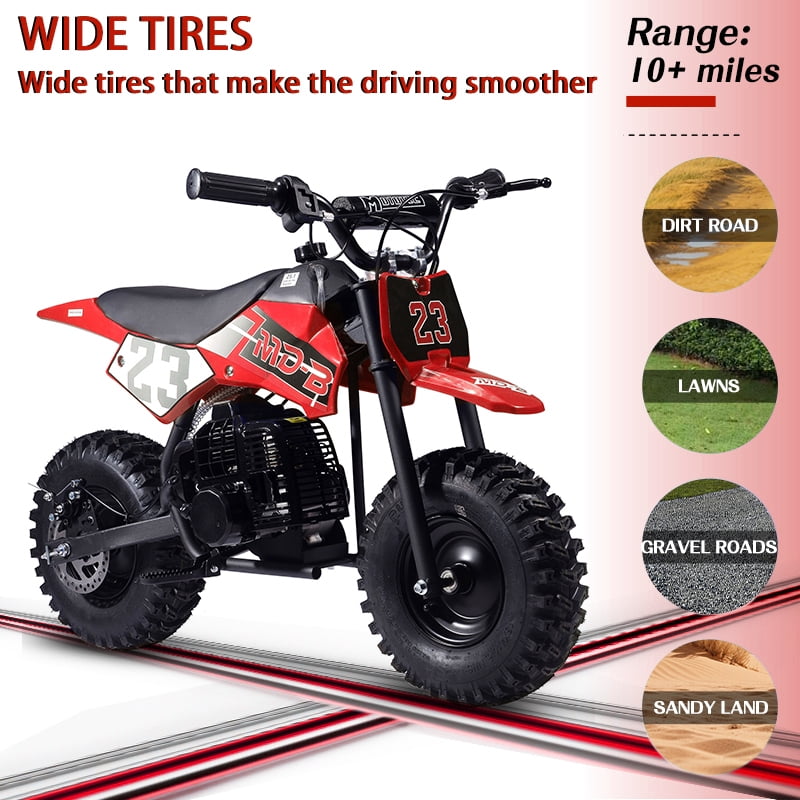SAY YEAH Kids Mini Bike,Stable 50cc Dirt bike for Beginner,38*27*22in,Red