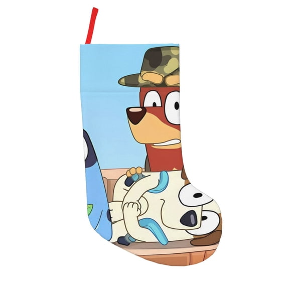 Defioc Bluey for Christmas Stockings 18" Personalized Holiday Stocking for Family, Farmhouse Decor, Xmas Tree Decoration, 1 Pack