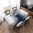 thumbnail image 4 of Gray Navy Blue Rectangle Tablecloth, Modern Gradient Geometric Waterproof & StainResistant Tablecloth, Washable Oil-proof Table Cover for Dining/Party/Wedding/Camping/Buffet 52x70 In, 4 of 9