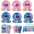 thumbnail image 4 of Decoraciones de cumpleaños de Disney Stitch Globos de aluminio de Lilo y Stitch Vajilla desechable Fondo Plato Servilleta Suministros para fiestas infantiles, 4 of 5