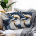 thumbnail image 2 of Throw Pillow Covers 26x26 Inch Set of 2, Navy Blue Marble Waterproof Outdoor Pillow Covers, Gold Modern Art Decorative Cushion Pillowcases for Couch, Sofa, Bed, Garden, Patio, 2 of 9