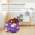 thumbnail image 5 of Collapsible 20" Round Storage Basket with Handles Laundry Hamper Open Storage Bins Cute Cartoon Snowmen Pattern, 5 of 6
