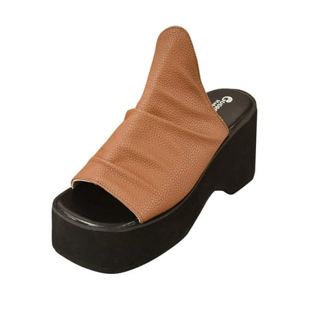 

PEASKJP Women Sandals Wide Width Sandals for Women Sandals for Women Rope Sandals for Beach Walk Poolside and Dressy Occasions (Brown 8)